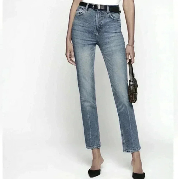 Reformation Liza High Straight Denim Jeans Womens Size 31 Aden Wash NWT - Picture 2 of 10